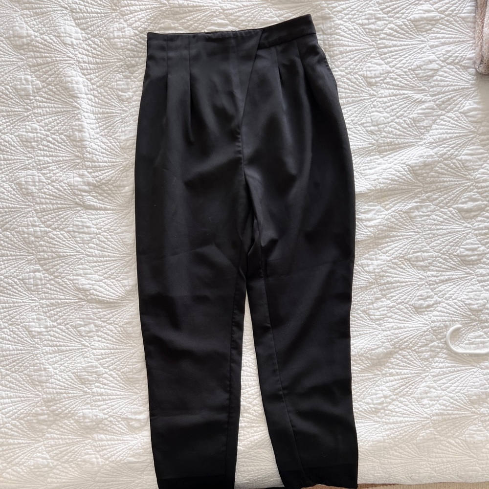 High waisted slim fit tailored pants